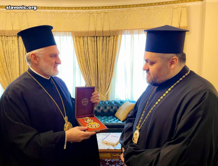 Archbishop Elpidophoros and Bishop Isaiah of Sumperk