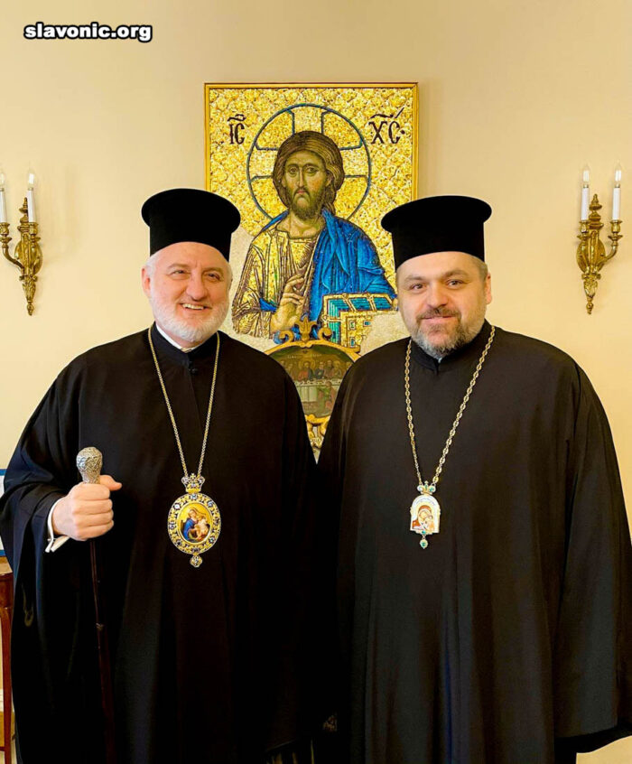 Archbishop Elpidophoros and Bishop Isaiah of Sumperk