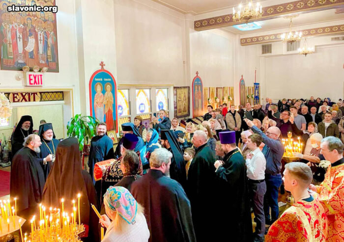 Встреча Архиепископа Елпидофора в Иоанно-Предтеченском соборе в Бруклине