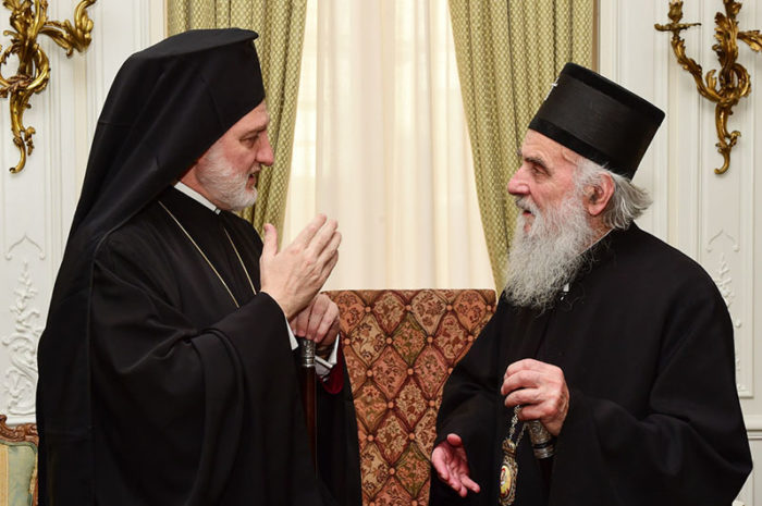 С Предстоятелем Сербской Православной Церкви Патриархом Иринеем