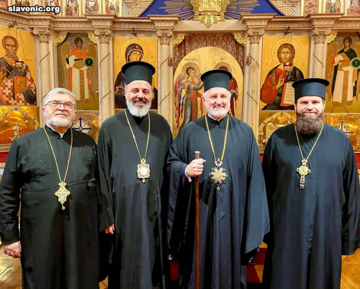 Archbishop Elpidophoros, Bishop Athenagoras of Nazianzus, Archimandrite Alexander Belya and Archpriest Alexander Belya