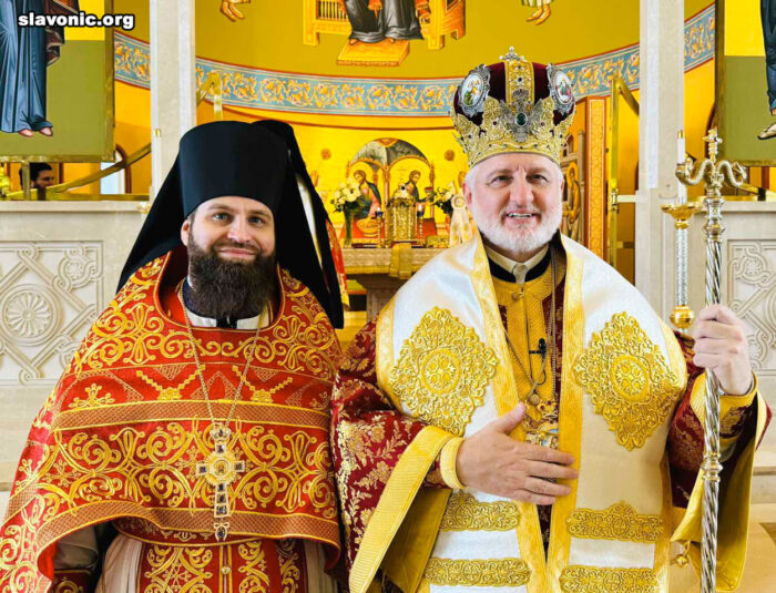 Архієпископ Елпідофор та архімандрит Олександр Беля