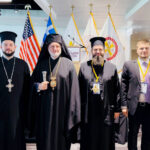 Archbishop Elpidophoros of America, Archimandrite Alexander, Bishop-elect of Nicopolis, Ivan Belya at the 48th Clergy-Laity Congress of the Greek Orthodox Archdiocese of America in Cleveland